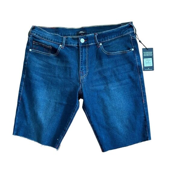 True Religion Men's Ricky Big T Straght Cut Off Stretch Denim Jean Shorts - Picture 5 of 12